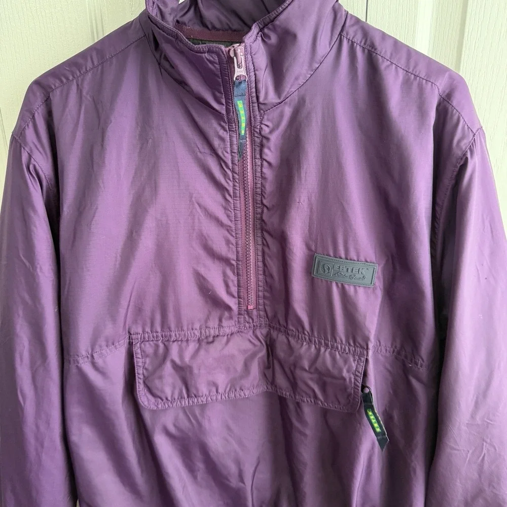 Eddie Bauer Ebtek Purple Anorak Quarter Zip Pullover Men's Size XS VTG Outdoors